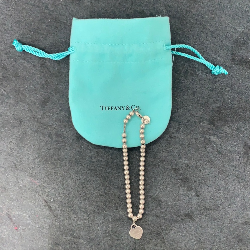 Return to Tiffany Blue Tag Bead Bracelet. STERLING SILVER. 4mm
